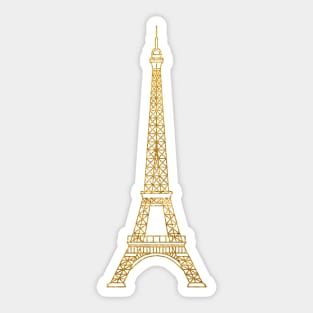 Eiffel Tower Paris Gold Sticker